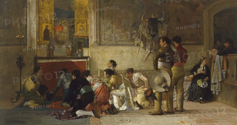 Toreros at Prayer before Entering the Arena, c1870. Creator: Jehan Georges Vibert.