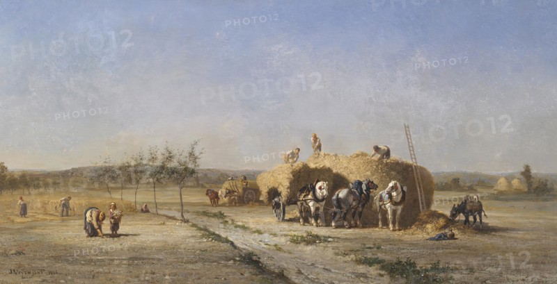 Harvest Scene, 1866. Creator: Jules Jacques Veyrassat.