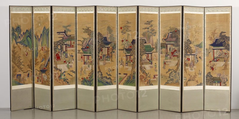 Ten-panel Folding Screen with Scenes of Filial Piety, 18th-19th century. Creator: Unknown.