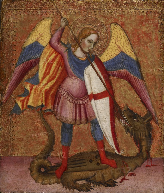 Archangel Michael Slaying the Dragon, 1380-1389. Creator: Tommaso del Mazza.