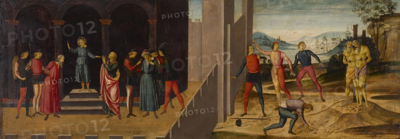 The Story of Susanna: The Trial and Stoning of the Elders, c1500. Creator: Master of Apollo and Daphne.