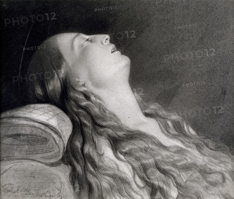 Study for "Louise Vernet on Her Death Bed", c1845. Creator: Paul Delaroche.