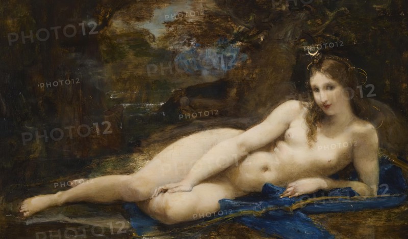 Diana Reposing, c1859. Creator: Paul-Jacques-Aime Baudry.