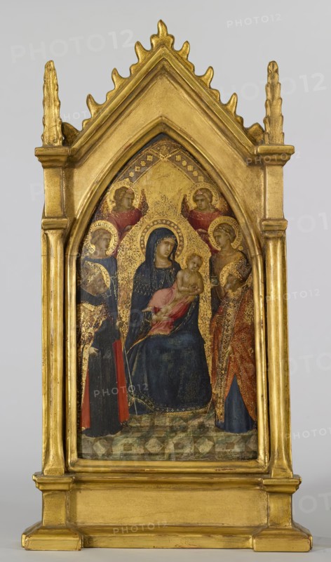 Virgin and Child with Saints Augustine, Nicholas (?), Catherine (?), Lucy, and Angels, c1340-1345. Creator: Pietro Lorenzetti.