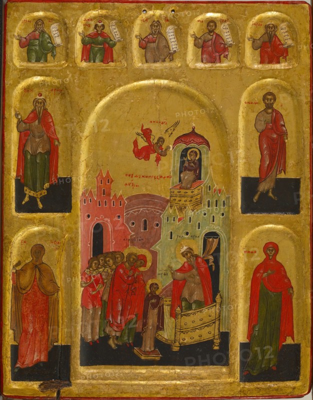 Presentation of the Virgin in the Temple and the Virgin of the Burning Bush, c1598. Creator: Unknown.