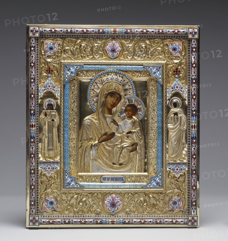 Virgin and Child ("The Virgin of Iviron") with Saints Demetrius and Hannah, 1899-1908. Creator: Unknown.