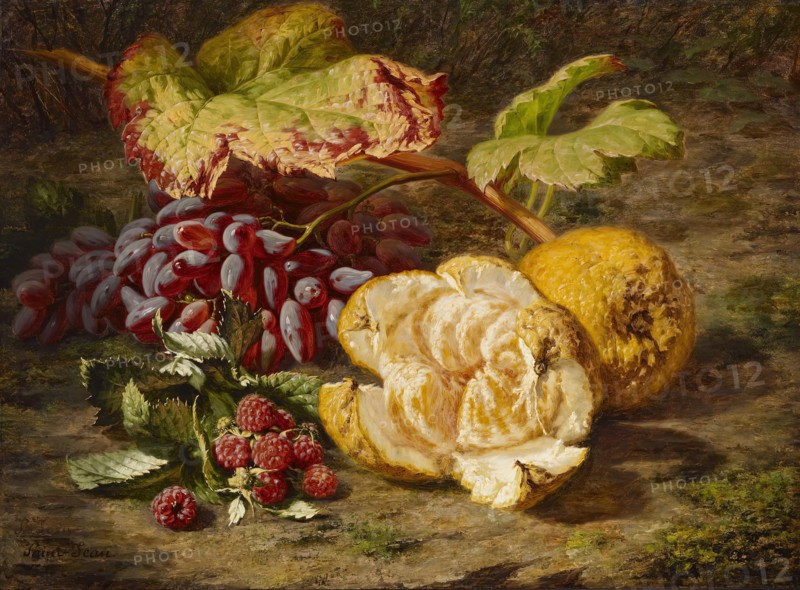 Still Life with Fruit, c1850. Creator: Simon Saint-Jean.