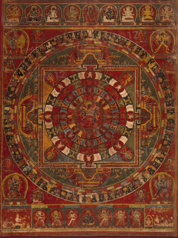 Mandala of the Buddhist Deity Chakrasamvara, 1490. Creator: Anon.