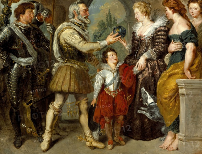 Henri IV Conferring the Regency upon Marie de' Medici (after Rubens), before 1834. Creator: Eugene Delacroix.