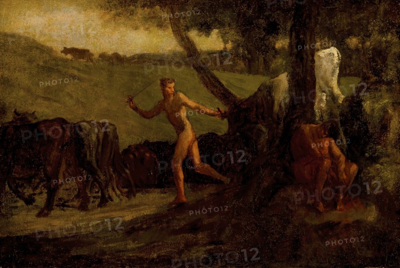 Study for 'Mercury Leading the Cows of Argus to Water', between 1846 and 1848. Creator: Jean Francois Millet.