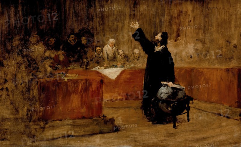 Columbus before the Council of Salamanca, c1876. Creator: William Merritt Chase.
