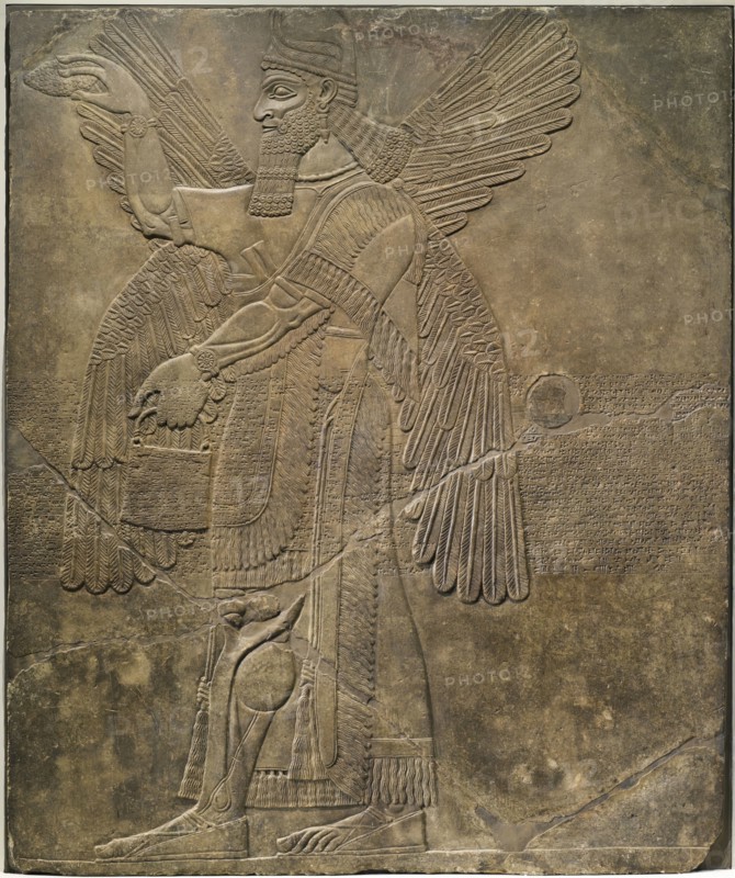 Deity Performing Ritual Purification (image 2 of 3), 9th century BC. Creator: Unknown.