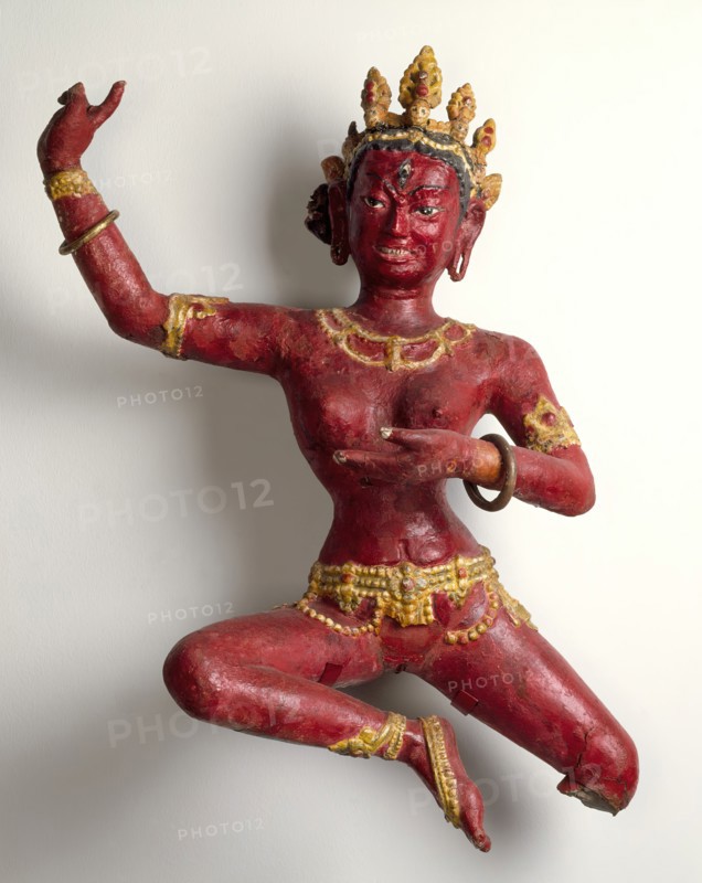 Dancing Vajravarahi (Dorje Pagmo)., 14th century. Creator: Unknown.
