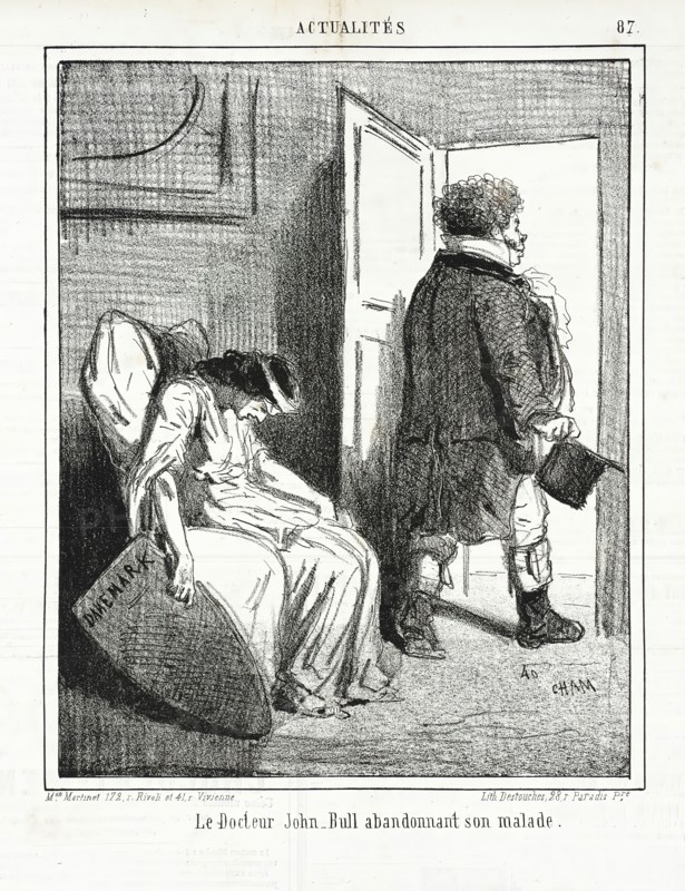 Le Docteur John Bull abondonnant son malade., 1864. Creator: Cham.