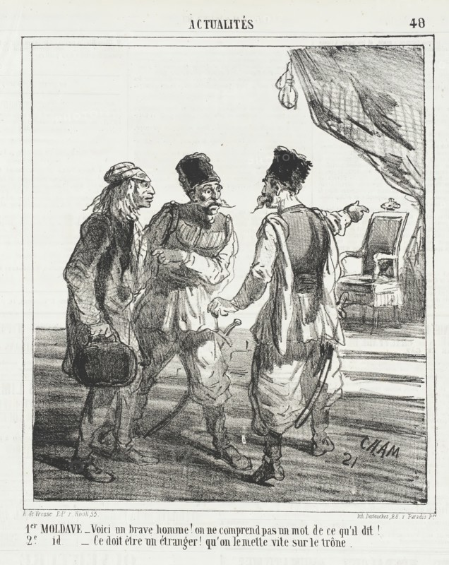 1er Moldave -Voici un brave homme! On ne comprend pas un mot de ce qu'il dit!..., 1866. Creator: Cham.