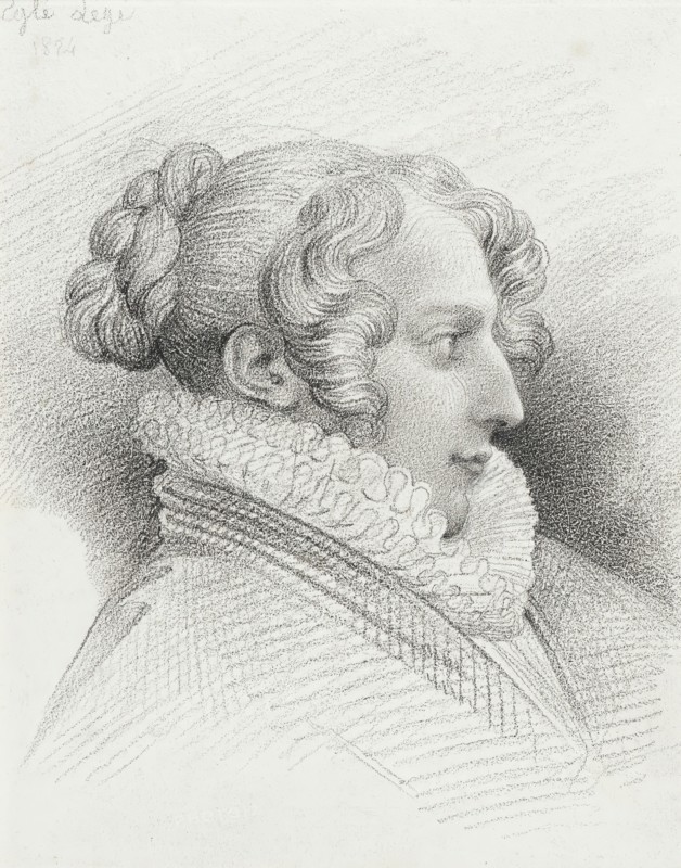 Profile Portrait of Mlle. Eglé Legé, 1824. Creator: Eugene Deveria.