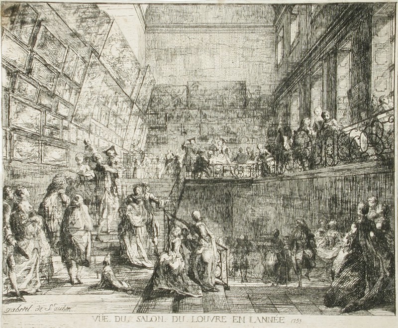 Vue du Salon du Louvre en l'année 1753, 1753. Creator: Gabriel de Saint-Aubin.