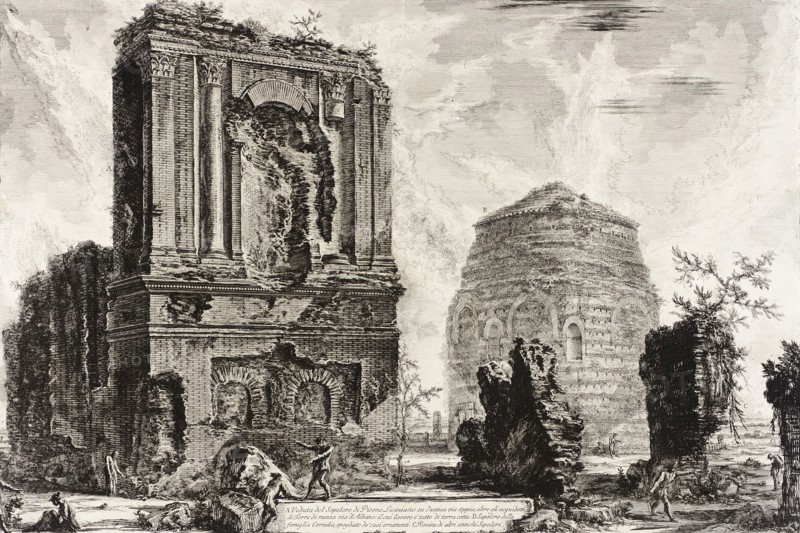 A. View of the Tomb of Licinianus Piso on the ancient Appian Way... between 1760 and 1778. Creator: Giovanni Battista Piranesi.