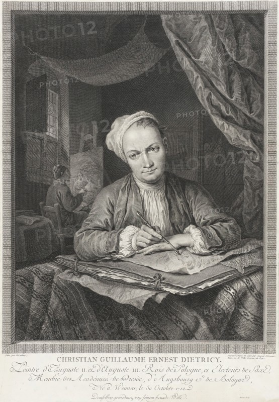 Portrait of Christian Guillaume Ernest Dietricy, 1765. Creator: Jakob Matthias Schmutzer.