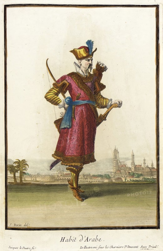 Recueil des modes de la cour de France, 'Habit d'Arabe', Bound 1703-1704. Creators: Jean Berain, Jacques Le Pautre, Jean Lepautre.