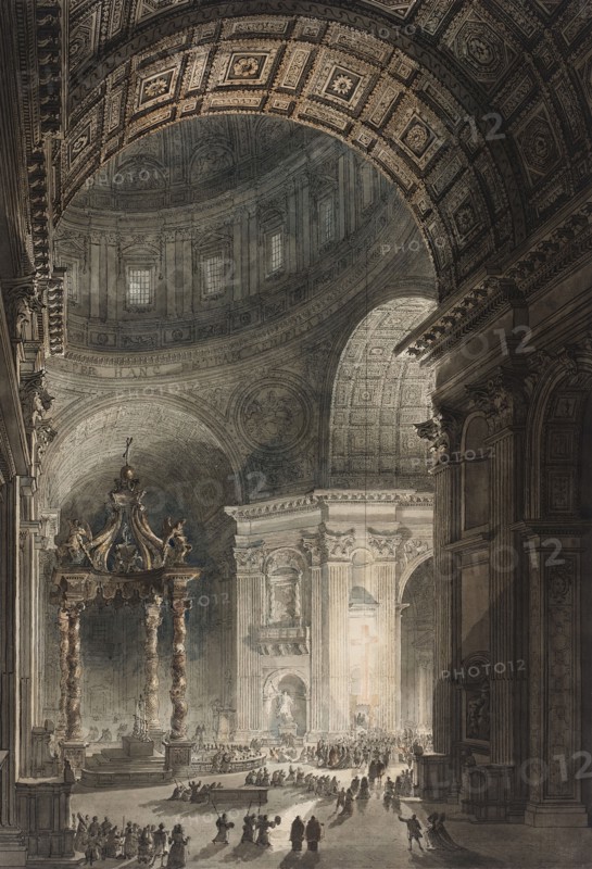 Illumination of the Cross in St. Peter's on Good Friday, 1787. Creators: Giovanni Battista Piranesi, Louis Jean Desprez.