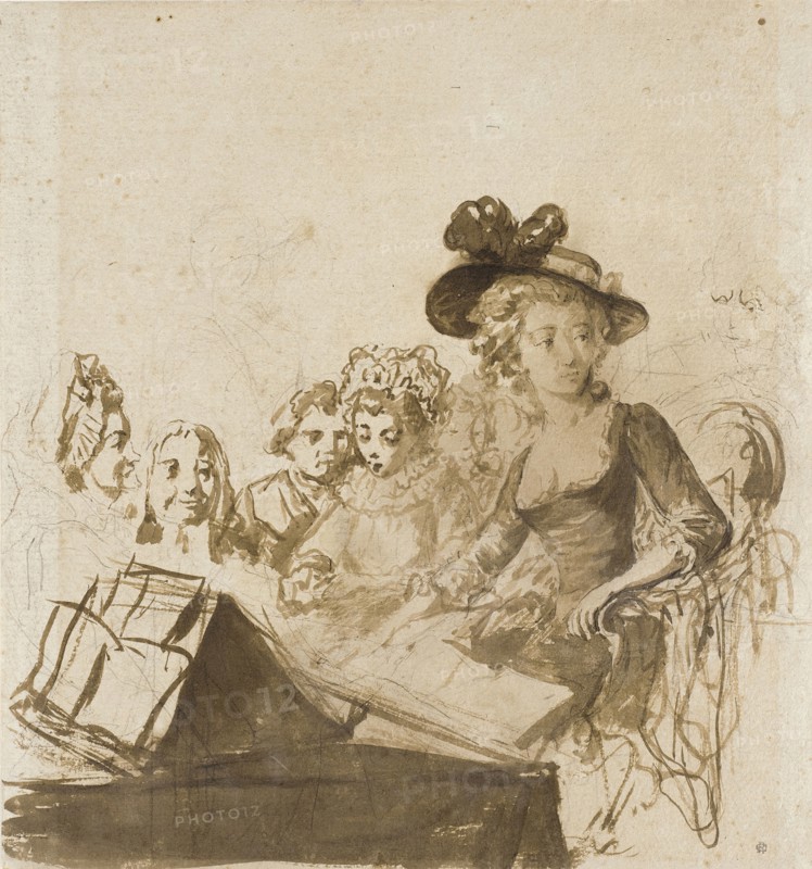 Soirée Intime, c1785. Creator: Philibert Louis Debucourt.