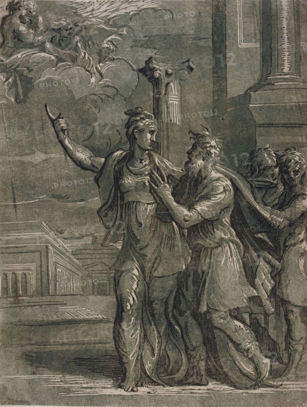 Augustus and the Tiburtine Sibyl, c1530s/1540s. Creators: Niccolo Vicentino, Parmigianino.