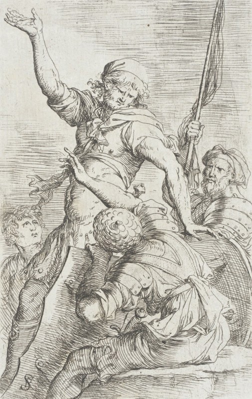 Figurine: Soldiers Conversing, between c1656 and c1657. Creator: Salvator Rosa.