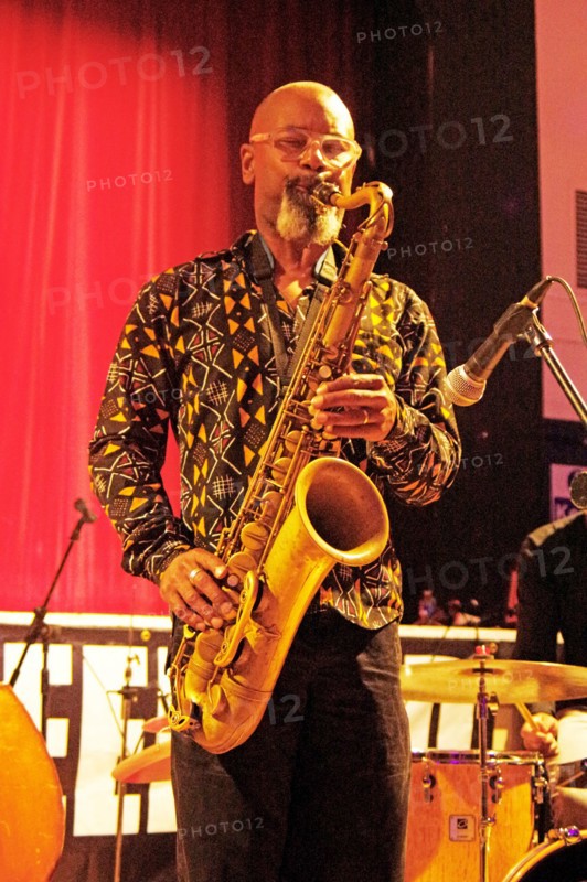 Denys Baptiste, Denys Baptiste Quartet, Battle Jazz Festival, Battle, East Sussex, July 2023. Creator: Brian O'Connor.