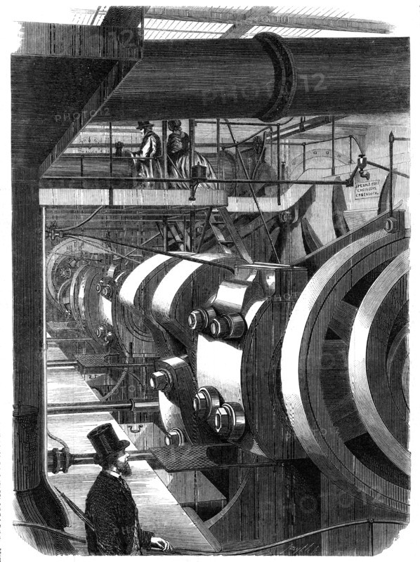 The engines of H.M. steam-frigate Warrior, 1861. Creator: Smyth.