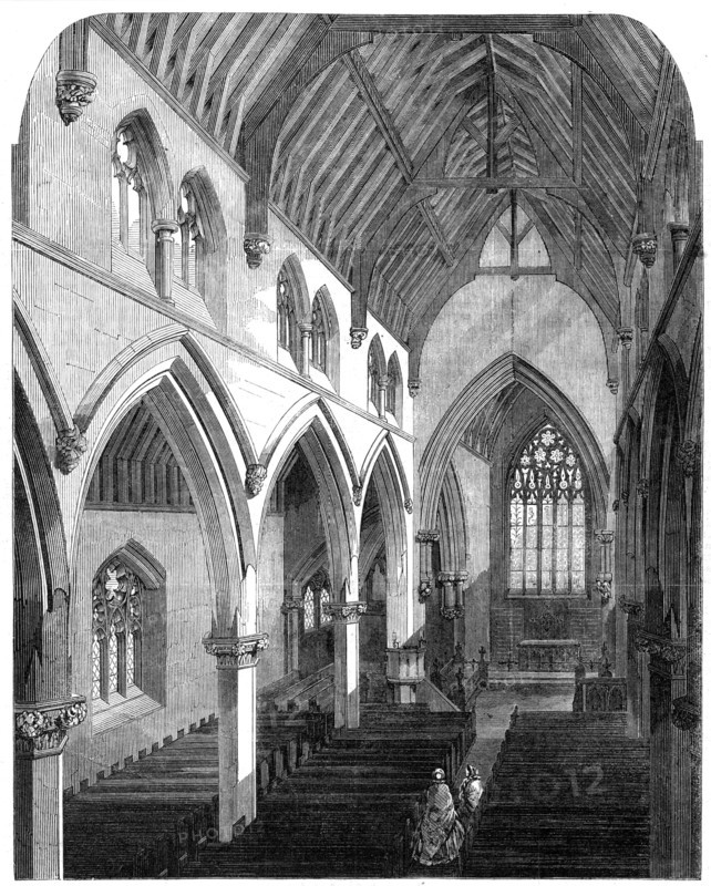 New church of St. Luke, Euston-Road, St. Pancras, 1861. Creator: Unknown.