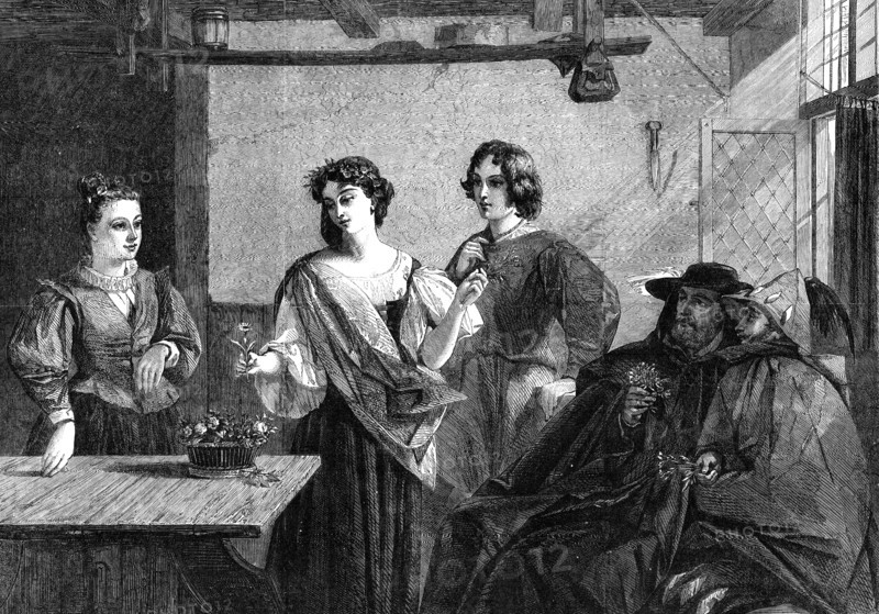 Florizel and Per Dita, by C. R. Leslie, R.A., at the South Kensington Museum, 1861. Creator: Unknown.