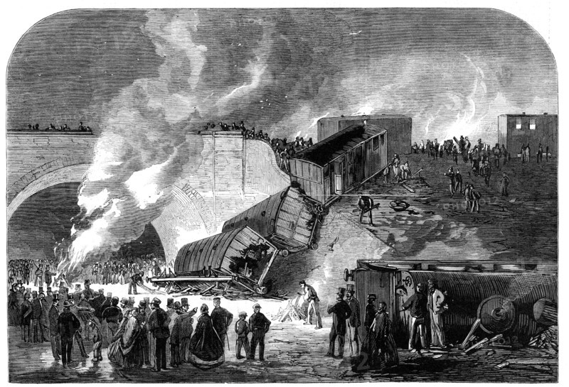 Fatal railway accident at Kentish-Town, on the north and south western junction line: scene..., 1861 Creator: Unknown.