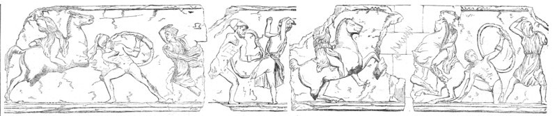 Parts of the Frieze of the Tomb of Mausolus, 1861. Creators: John Jessop Hardwick, Unknown.