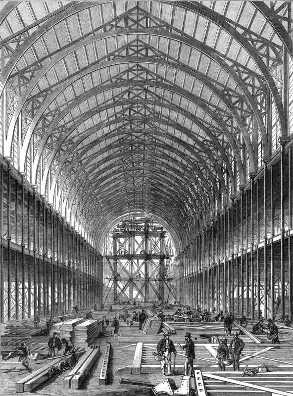Progress of the International Exhibition building: portion of the Nave, 1861. Creator: Unknown.