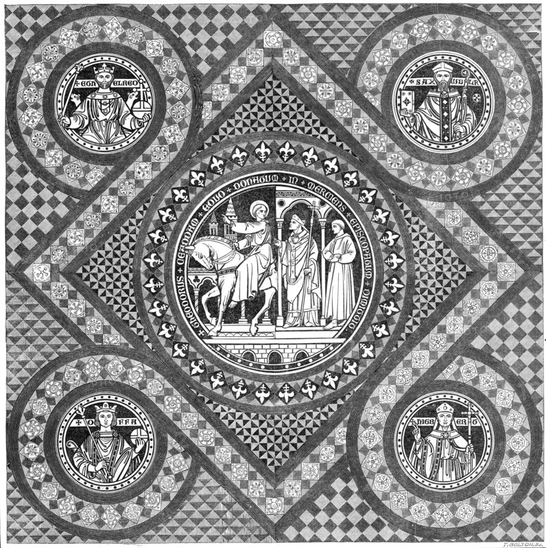 Incised pavement in Lichfield Cathedral, 1861. Creator: T. Bolton.