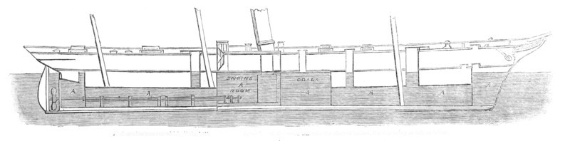 Plan of Lungley's Unsinkable Ship, 1861. Creator: Unknown.