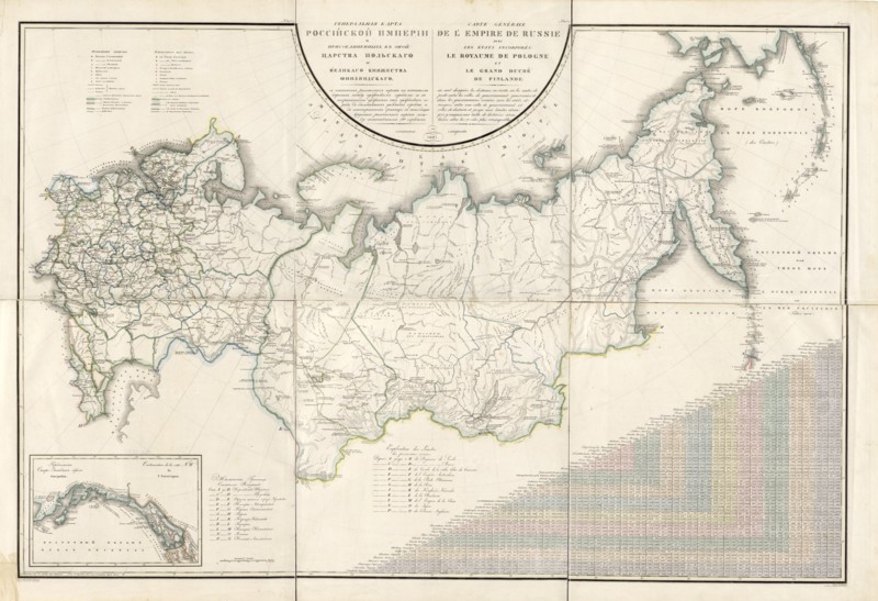 General Map of the Russian Empire and the Neighboring Polish.., 1827. Creators: Vasilii Petrovich Piadyshev, Ieremin.