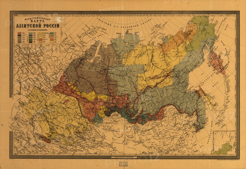 Ethnographic map of Asiatic Russia, (187-?). Creator: Mikhail Veniukov.