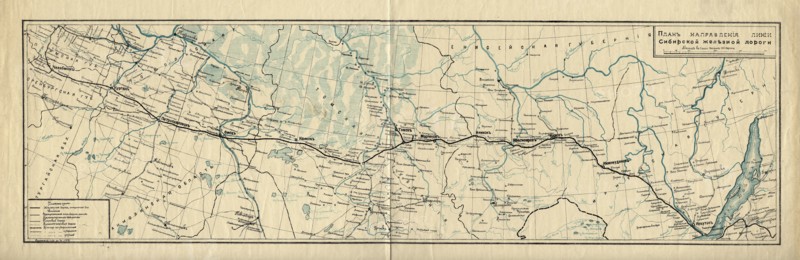 Map of the Route of the Siberian Railway Line, 1891-1916.. Creator: Unknown.