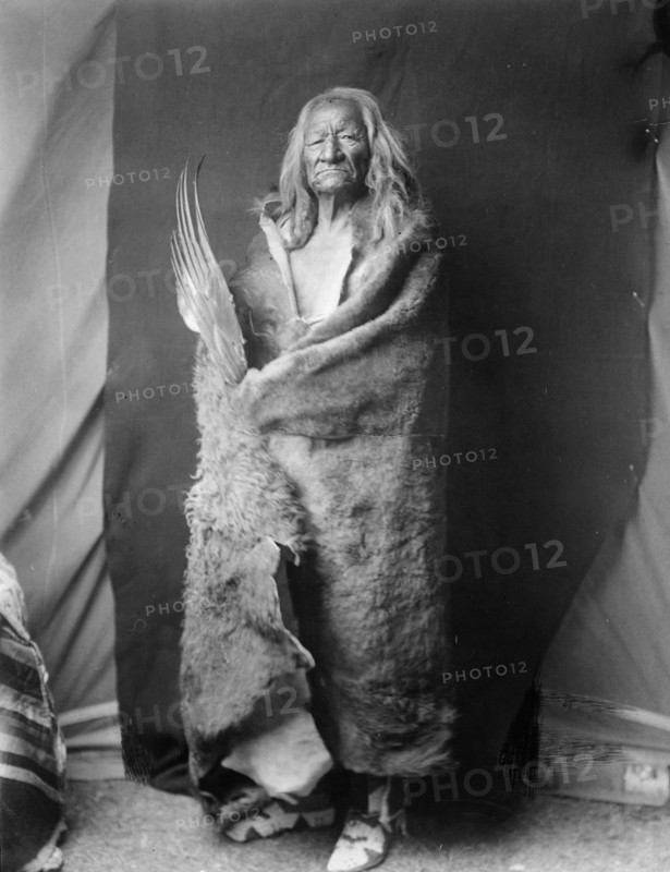 Black Eagle-Assiniboin, c1908. Creator: Edward Sheriff Curtis.