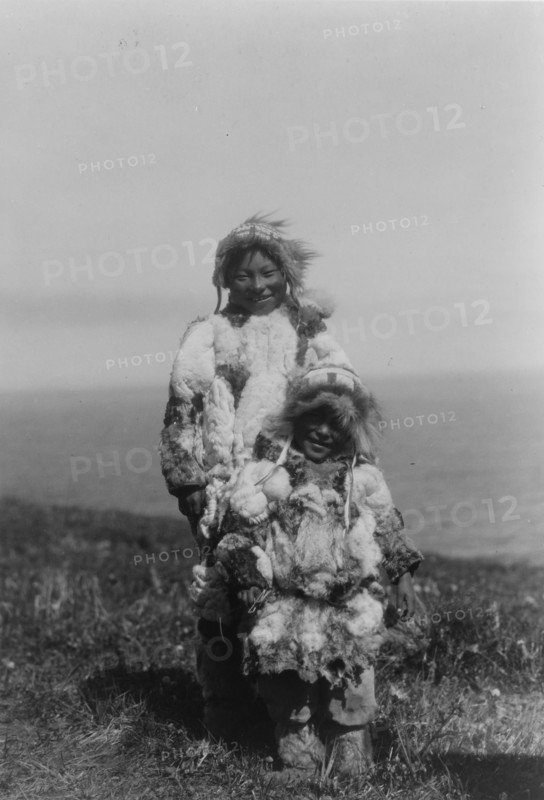 Duck-skin parkas, Nunivak, c1929. Creator: Edward Sheriff Curtis.