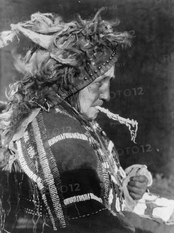 Head-dress of Matóki Society-Blood, c1927. Creator: Edward Sheriff Curtis.
