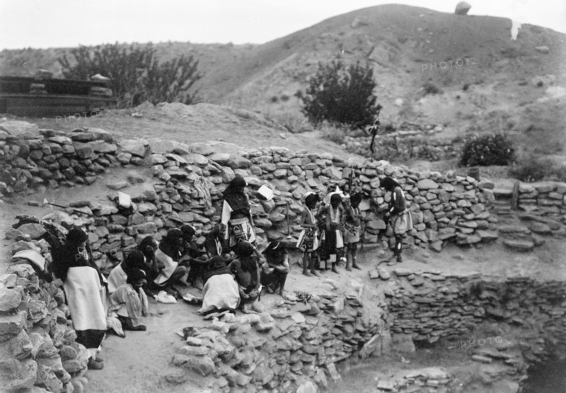 Flute dancers at Tureva Spring (B), c1905. Creator: Edward Sheriff Curtis.