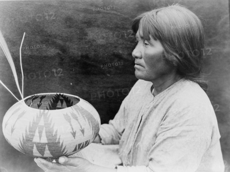 A Lake Mono basket-maker, c1924. Creator: Edward Sheriff Curtis.