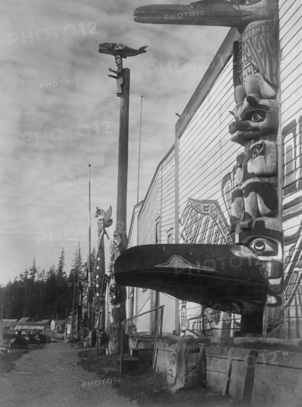 Nimkish village at Alert Bay, c1914. Creator: Edward Sheriff Curtis.