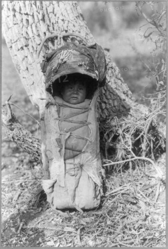 Apache babe in carrier, c1903. Creator: Edward Sheriff Curtis.
