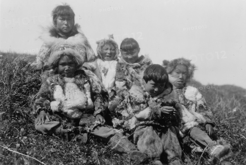Nunivak children, c1929. Creator: Edward Sheriff Curtis.
