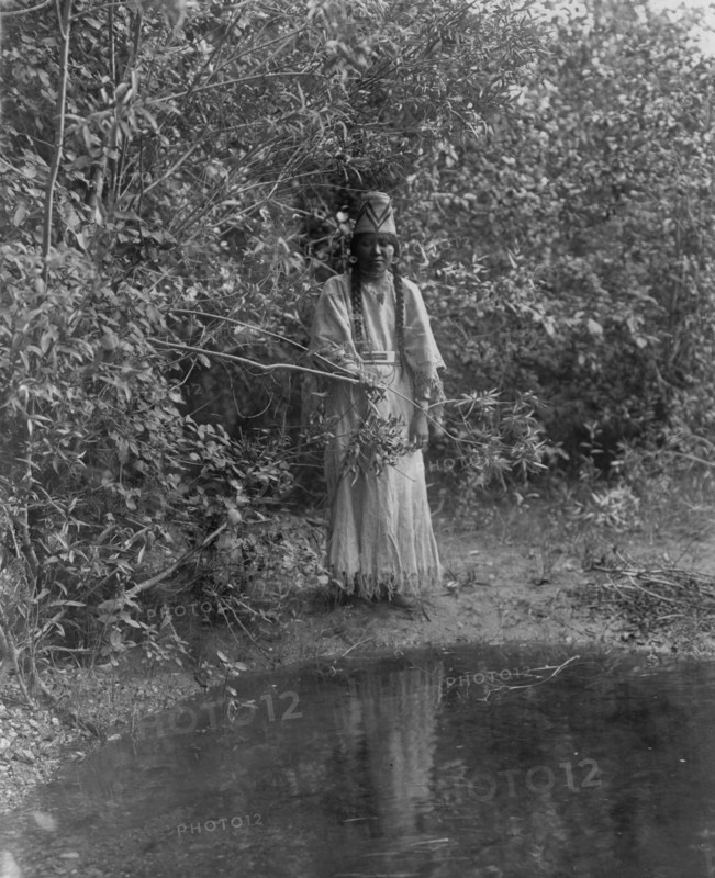 Out of the forests' depths stepped an Indian maiden, c1905. Creator: Edward Sheriff Curtis.