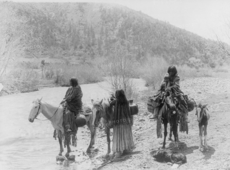 At the ford, c1903. Creator: Edward Sheriff Curtis.